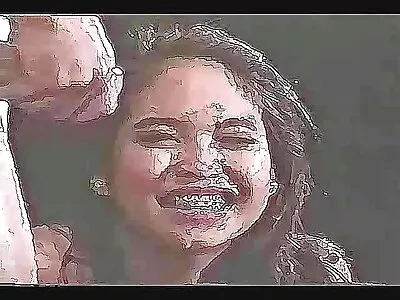 तरुण मुलगी मागून प्रवेश करत आहे